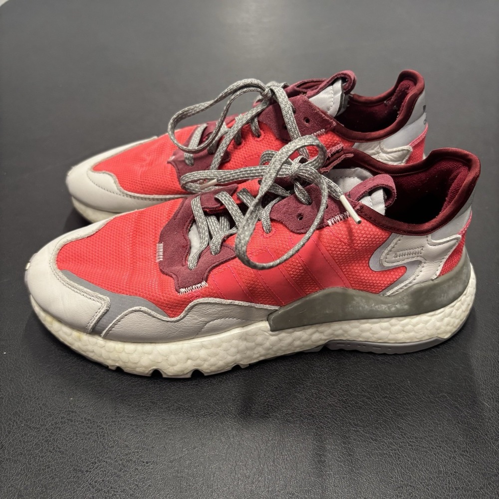Adidas Nite Jogger Women's Shoes Shock Red-Grey EE5912 Size‎ 9 Casual Stylish